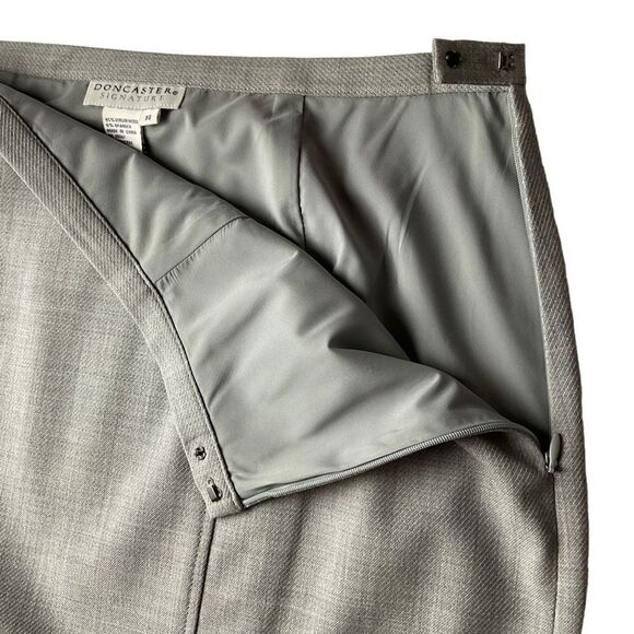 Doncaster Skirt Sheath Midi Grey Side Zipper Snap Clasp Closure Lined Women 14 - Picture 7 of 12